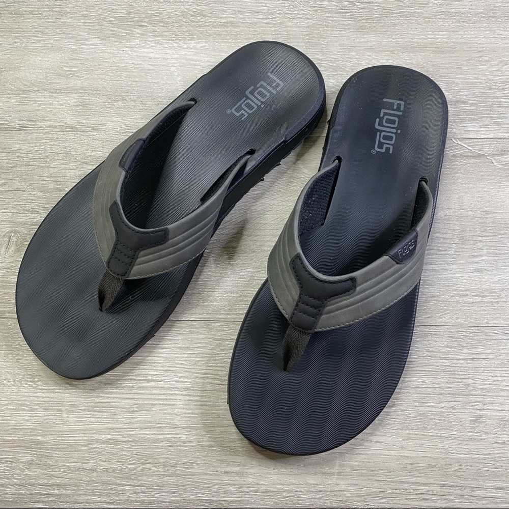 Flojos Black Gray Flip Flops